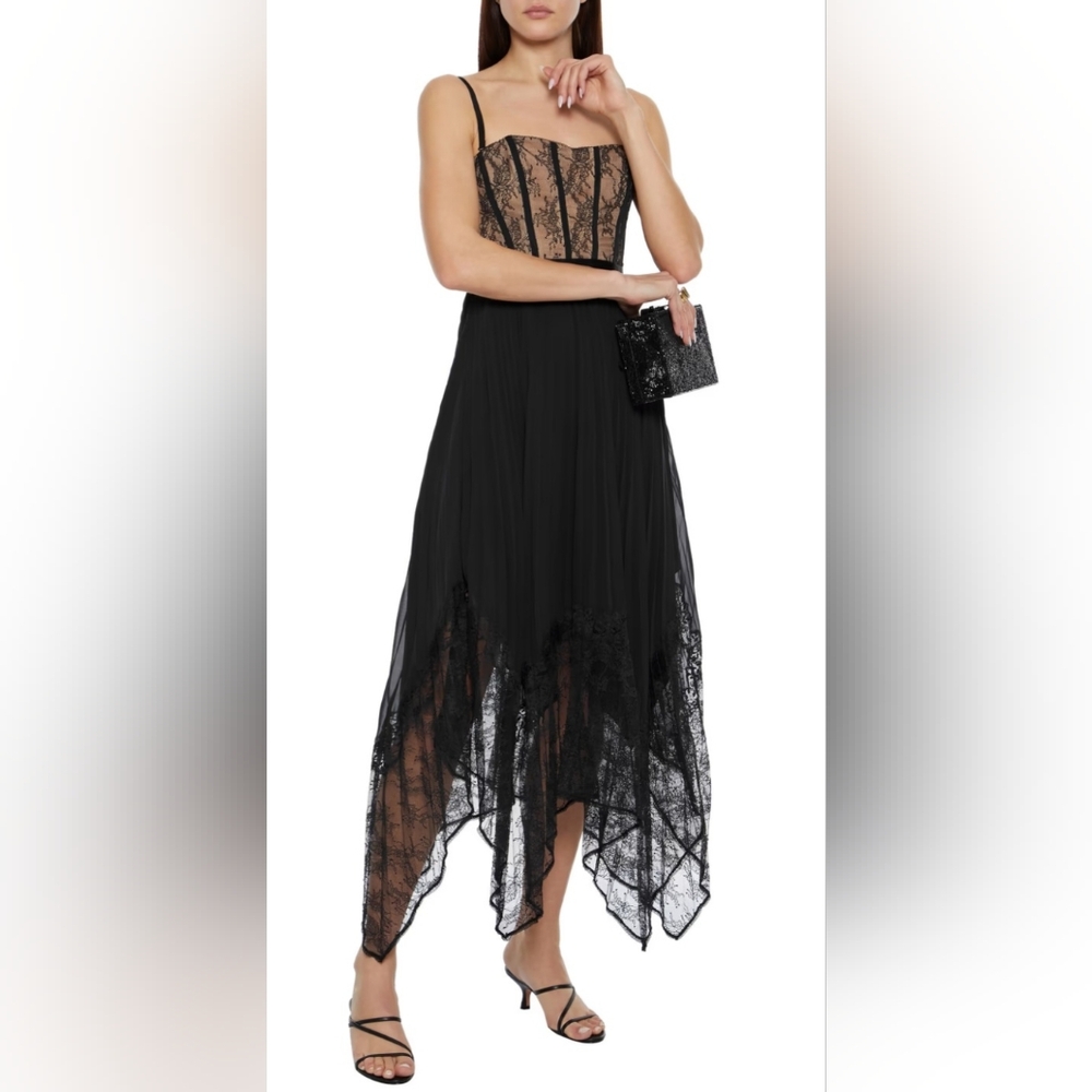 Jonathan Simkhai Scarlet Chantilly Lace Dress. Size 8.